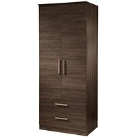 Contrast High Gloss Wardrobe - Tall 2ft 6in with 2 Drawer