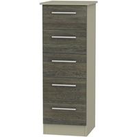 Contrast Panga and Mushroom Chest of Drawer - 5 Drawer Locker