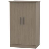 Contrast Toronto Walnut Wardrobe - 2ft 6in Plain Midi