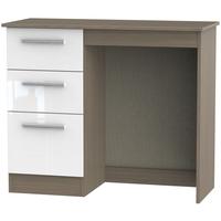 Contrast High Gloss White and Toronto Dressing Table - Vanity Knee Hole