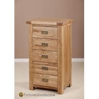 Country Oak Chest of Drawer - 5 Drawer Wellington