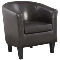 Colby Brown Faux Leather Tub Chair
