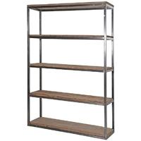 colonial reclaimed pine and metal medium open shelf unit