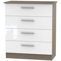 contrast high gloss white and toronto chest of drawer 4 drawer