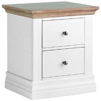 corndell annecy oak top 2 drawer bedside cabinet