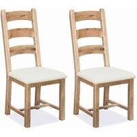 Corndell Fairford Oak Dining Chair with Fabric Seat ( Pair)