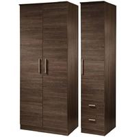 contrast panga triple wardrobe tall plain with 2 drawer