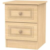 Corrib Light Oak Bedside Cabinet - 2 Drawer Locker