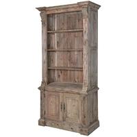 Colonial Reclaimed Pine Bookcase With Cupboard