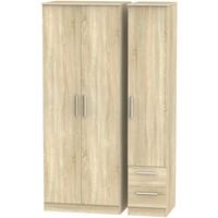 Contrast Bardolino Triple Wardrobe - Tall Plain with 2 Drawer