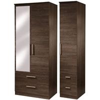 Contrast Panga Triple Wardrobe - Tall with Drawer and Mirror