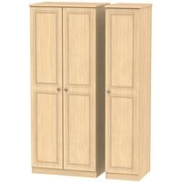 Corrib Light Oak Triple Plain Wardrobe