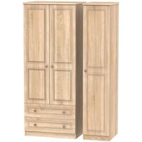 Corrib Bardolino Oak Triple Wardrobe with 2 Drawer