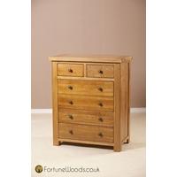 Cotswold Oak Chest of Drawer - 4+2 Drawer