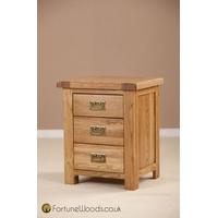 country oak bedside cabinet 3 drawer