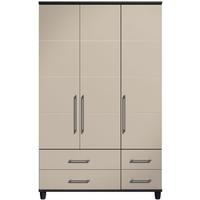 Corsica Grey Gents Wardrobe - 3 Door 4 Drawer