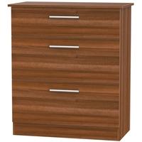 Contrast Noche Walnut Chest of Drawer - 3 Drawer Deep