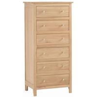 corndell nimbus oak 6 chest of drawer