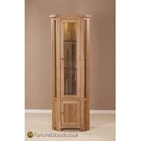 Country Oak Display Cabinet - Corner