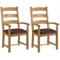 corndell winslow oak carver chair pair