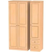 Corrib Beech Triple Wardrobe - Plain with 2 Drawer