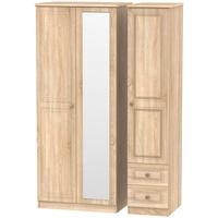 Corrib Bardolino Oak Triple Wardrobe - Mirror with 2 Drawer