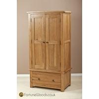 Cotswold Oak Wardrobe - 2 Door 1 Drawer Gents