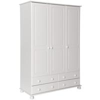 copenhagen white wardrobe 3 door 4 drawer