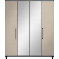 Corsica Grey Centre Mirrored Wardrobe - 4 Door