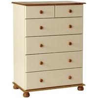 Copenhagen Cream Chest of Drawers - 2+4 Deep Drawer