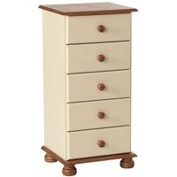 Copenhagen Cream Chest of Drawers - 5 Narrow Drawer