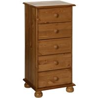 Copenhagen Pine Chest of Drawers - 5 Narrow Drawer