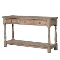 Colonial Reclaimed Pine 3 Drawer Console Table