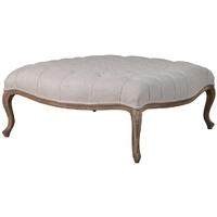 Colonial Reclaimed Pine Upholstered Coffee Table Stool