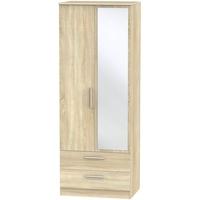 Contrast Bardolino Wardrobe - Tall 2ft 6in with 2 Drawer and Mirror