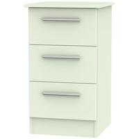 Contrast Vanilla Bedside Cabinet - 3 Drawer Locker