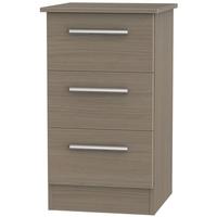 Contrast Toronto Walnut Bedside Cabinet - 3 Drawer Locker