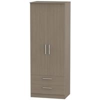 contrast toronto walnut wardrobe tall 2ft 6in with 2 drawer