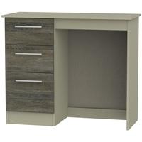 Contrast Panga and Mushroom Dressing Table - Vanity Knee Hole