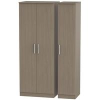 contrast toronto walnut triple wardrobe tall plain