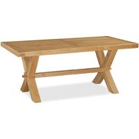 corndell fairford oak fixed top dining table with cross legs