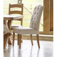 Corndell Chelsea Arch Top Button Back Beige Dining Chair (Pair)