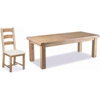 Corndell Fairford Oak Extending Dining Set with 6 Fabric Seat Chairs