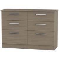 Contrast Toronto Walnut Chest of Drawer - 6 Drawer Midi