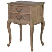 Colonial Reclaimed Pine 2 Drawer Bedside Table