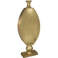 continental gold fibre glass stemmed vase large oval set of 2