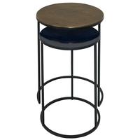 Content by Terence Conran Fera Cast Midnight Duo of Round Side Table