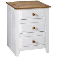 Core Capri White Painted Bedside Cabinet - 3 Drawer