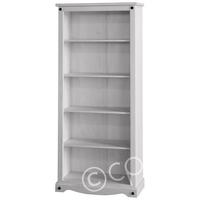 Core Corona Whitewash Bookcase - Tall