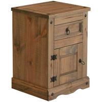 core corona pine bedside cabinet 1 door 1 drawer